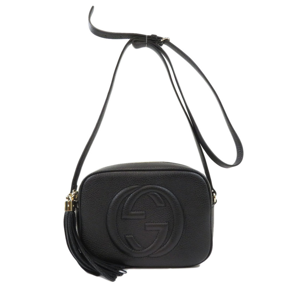 Gucci Soho Interlocking Shoulder Bag Leather Black
